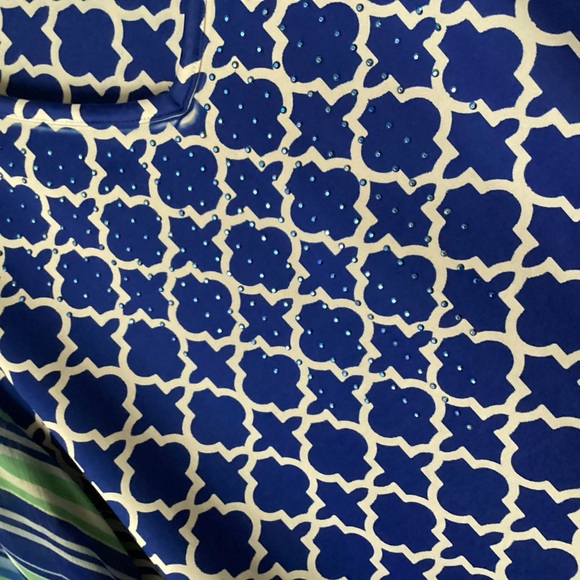 JM Collection Womens pullover V-neck Blouse beaded Size Large Adjustable - Picture 9 of 15